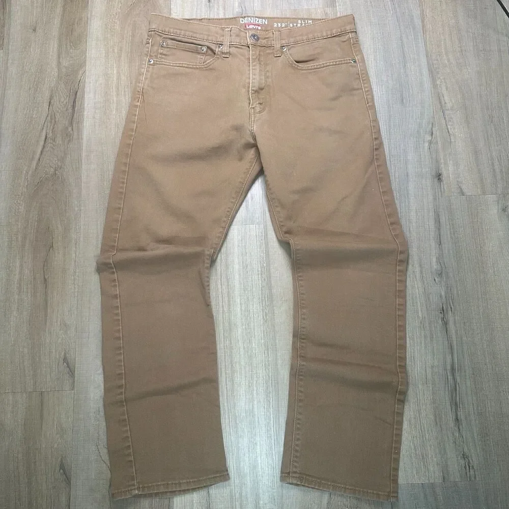 Levi's Strauss & Co. Denizen 232 Slim Straight Fit Men's 34x30 Brown Jeans